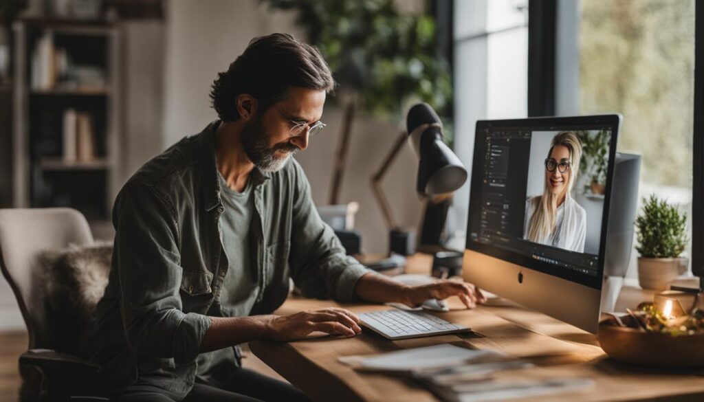 photographer using a drag and drop editor photographer using a drag and drop editor